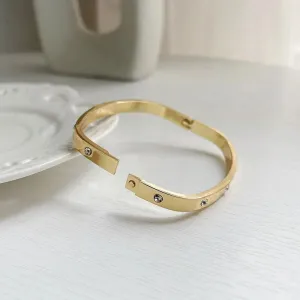 2023 Jewelry Lover Couple Bracelet Gold Color Zircon Screw Bracelets & Bangles For Men Women Korean Fashion Jewelry Accessories
