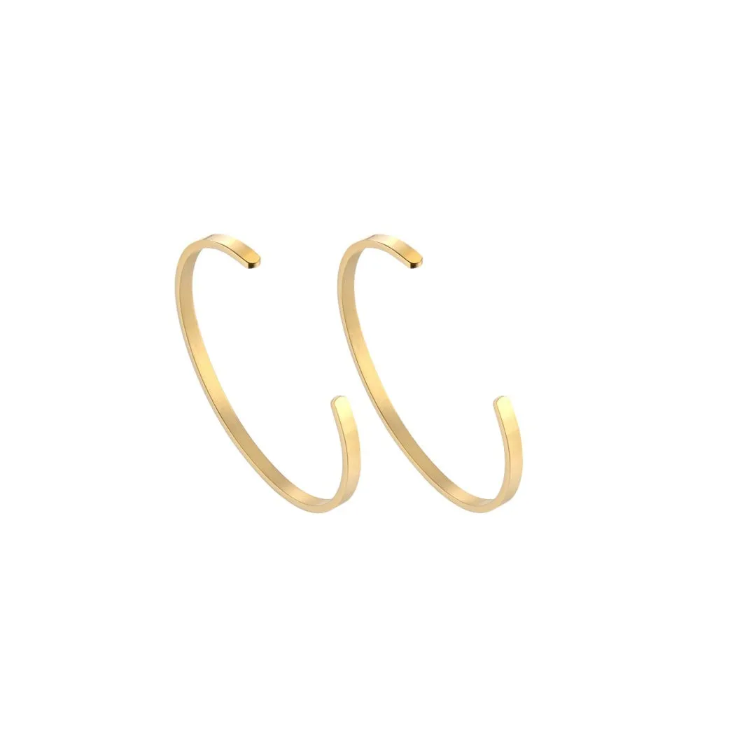 2Pcs 4mm width Gold Color Couple Combo Unisex Bracelets with Your Customized text and Adjustable Size