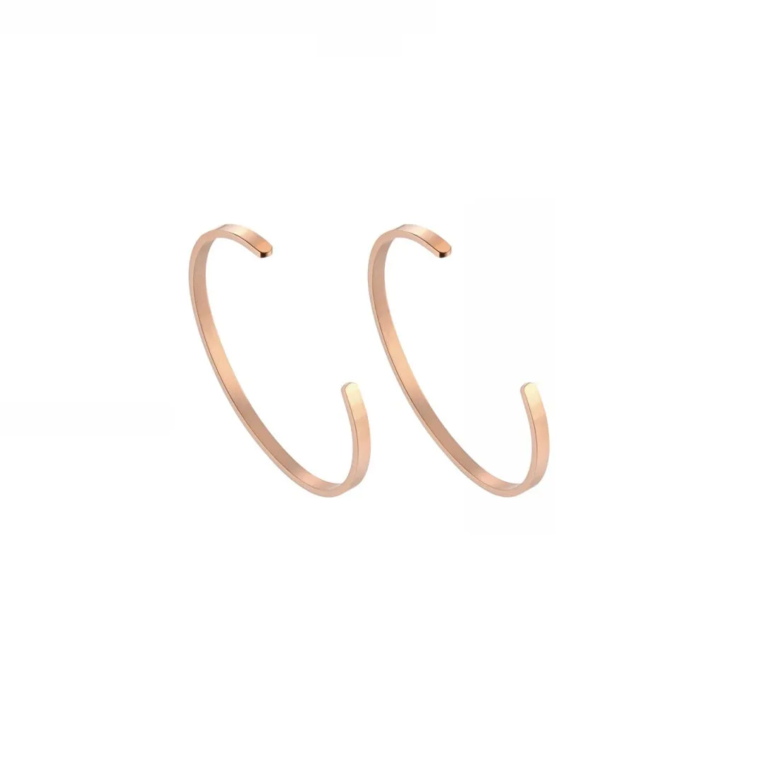 2Pcs 4mm width Rose Gold Color Couple Combo Unisex Bracelets with Your Customized text and Adjustable Size