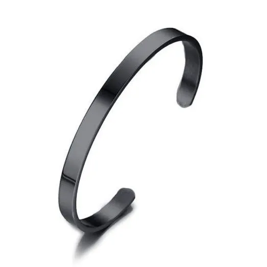 2Pcs 6mm width Black Color Couple Combo Unisex Bracelets with Your Customized text and Adjustable Size