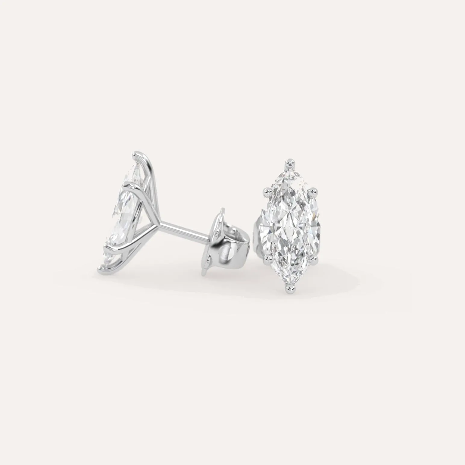 3 carat Marquise Diamond Stud Earrings