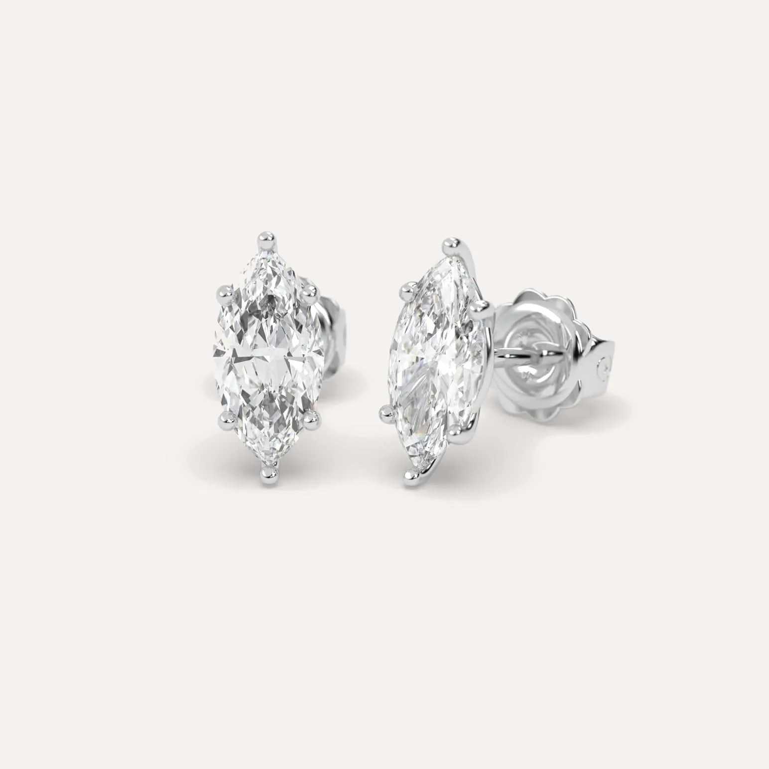 3 carat Marquise Diamond Stud Earrings