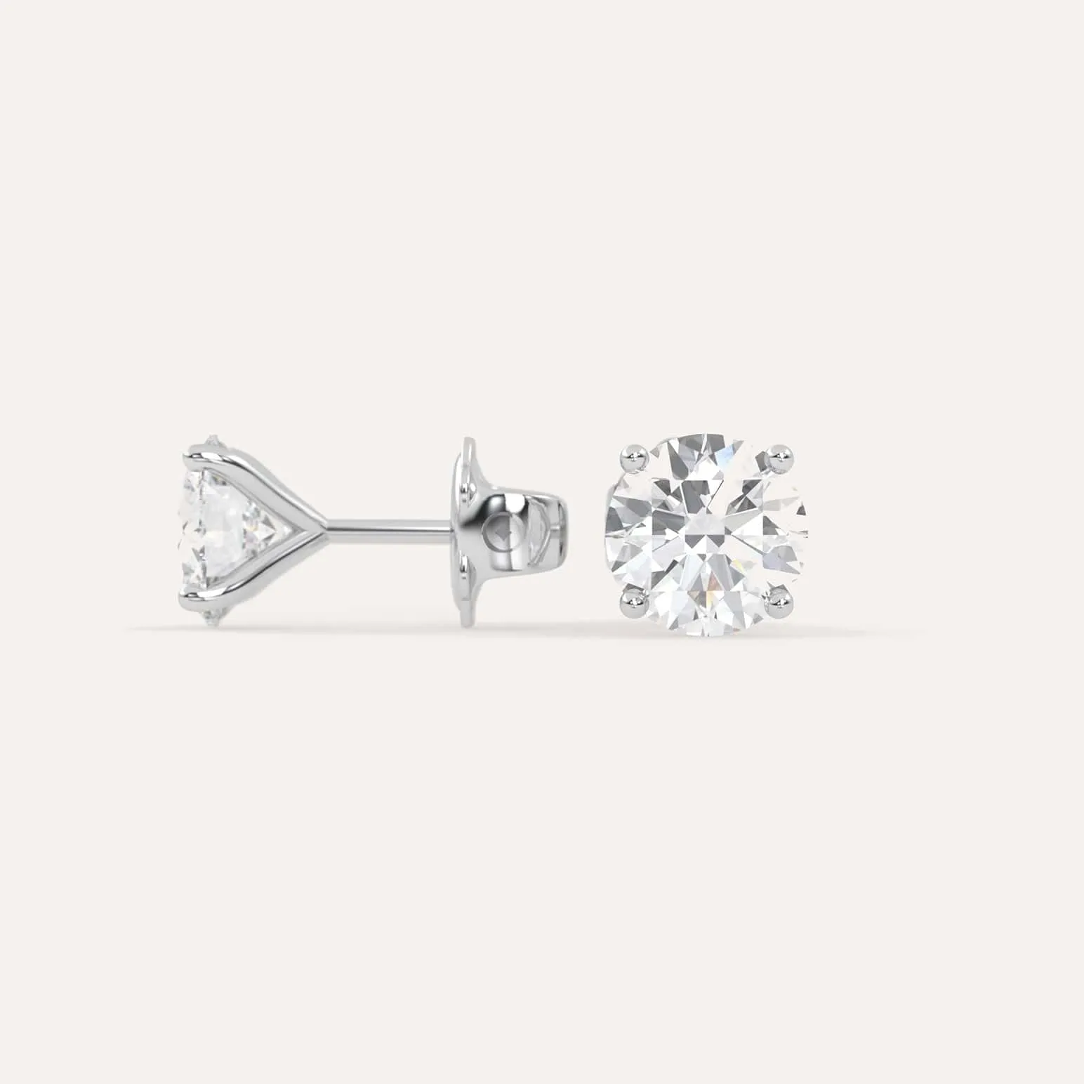 3 carat Round Diamond Stud Earrings