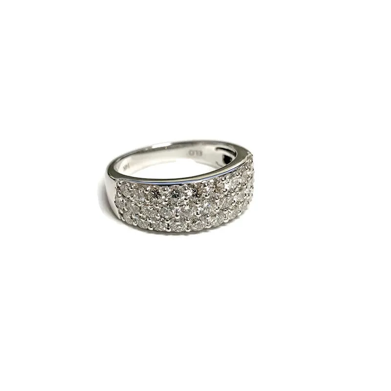 3-Row Tapered Pave Diamond Band