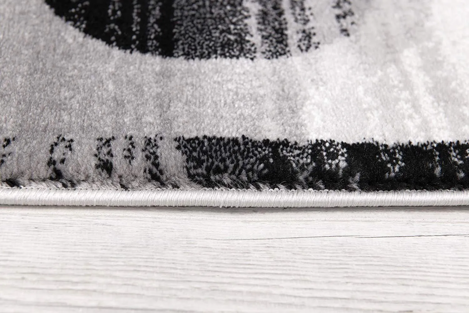 3’ x 8’ Gray Blocks and Rings Runner Rug