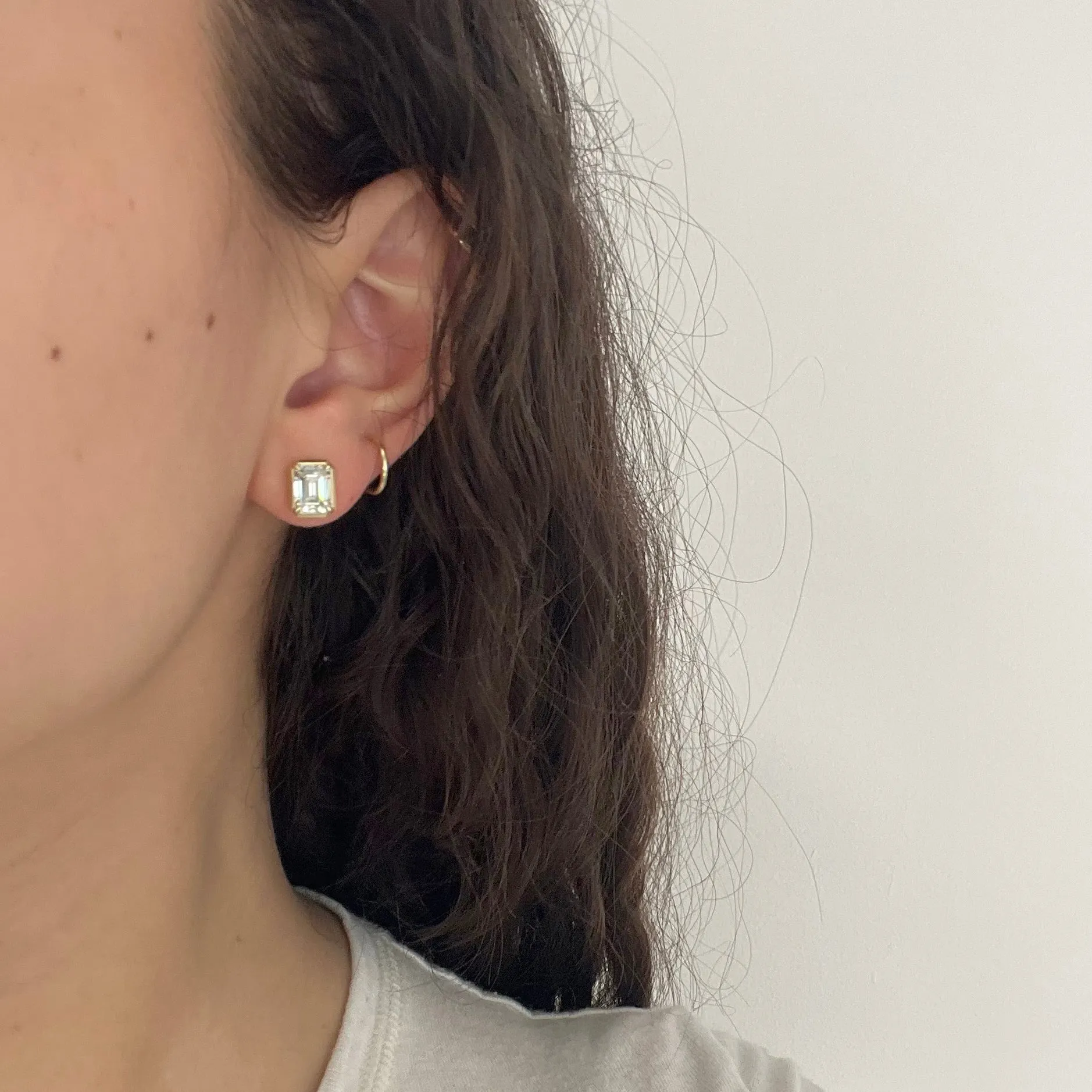 3.00ctw Emerald Cut Diamond Stud Earrings