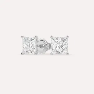 4 carat Princess Diamond Stud Earrings