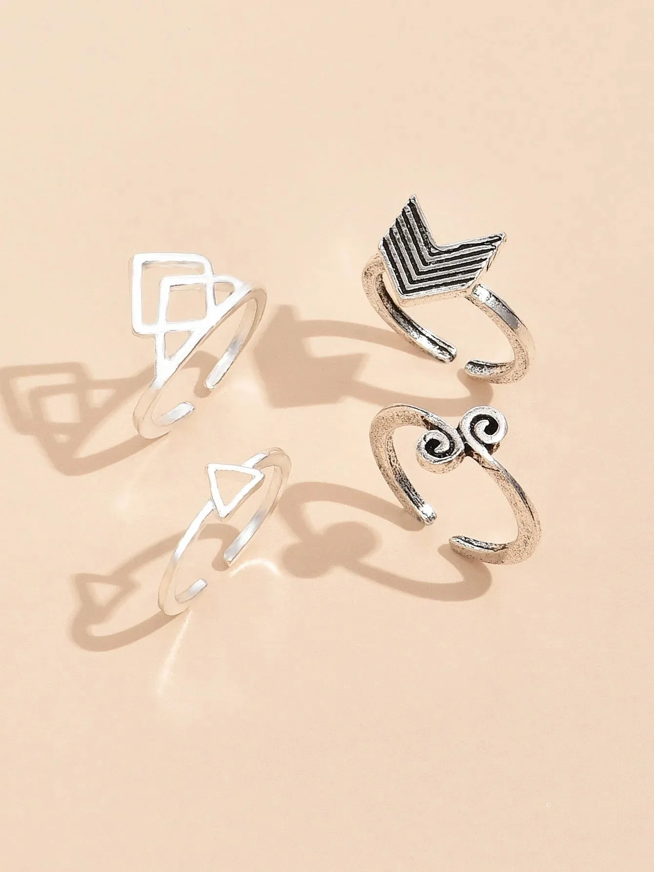4pcs Geometric Design Toe Ring - FD ⚡