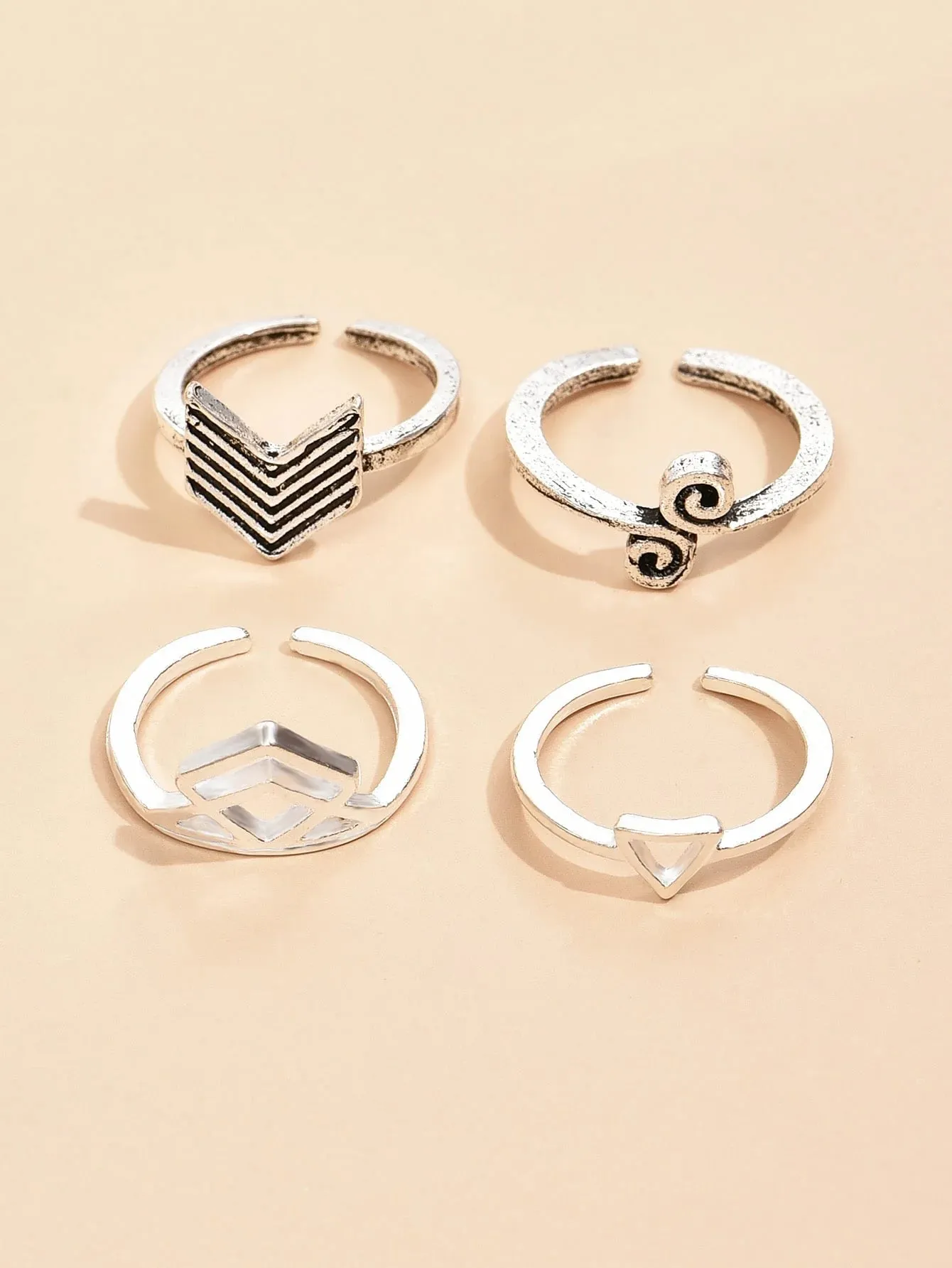 4pcs Geometric Design Toe Ring - FD ⚡