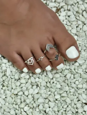 4pcs Geometric Design Toe Ring - FD ⚡