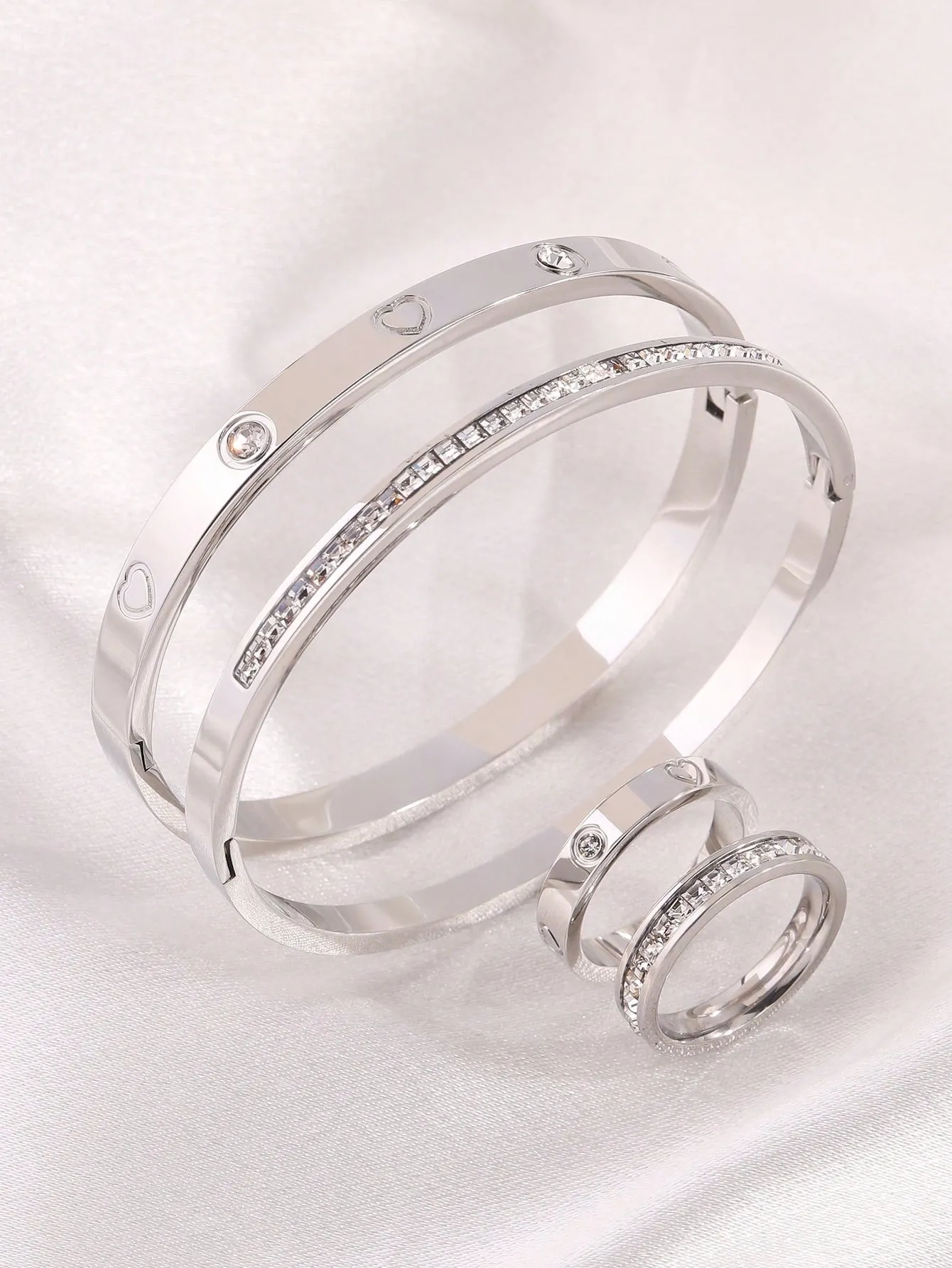 4Pcs Stainless Steel Love Bangle Rings