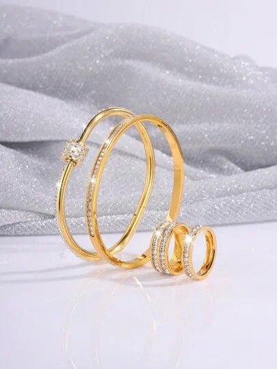 4Pcs Stainless Steel Love Bangle Rings
