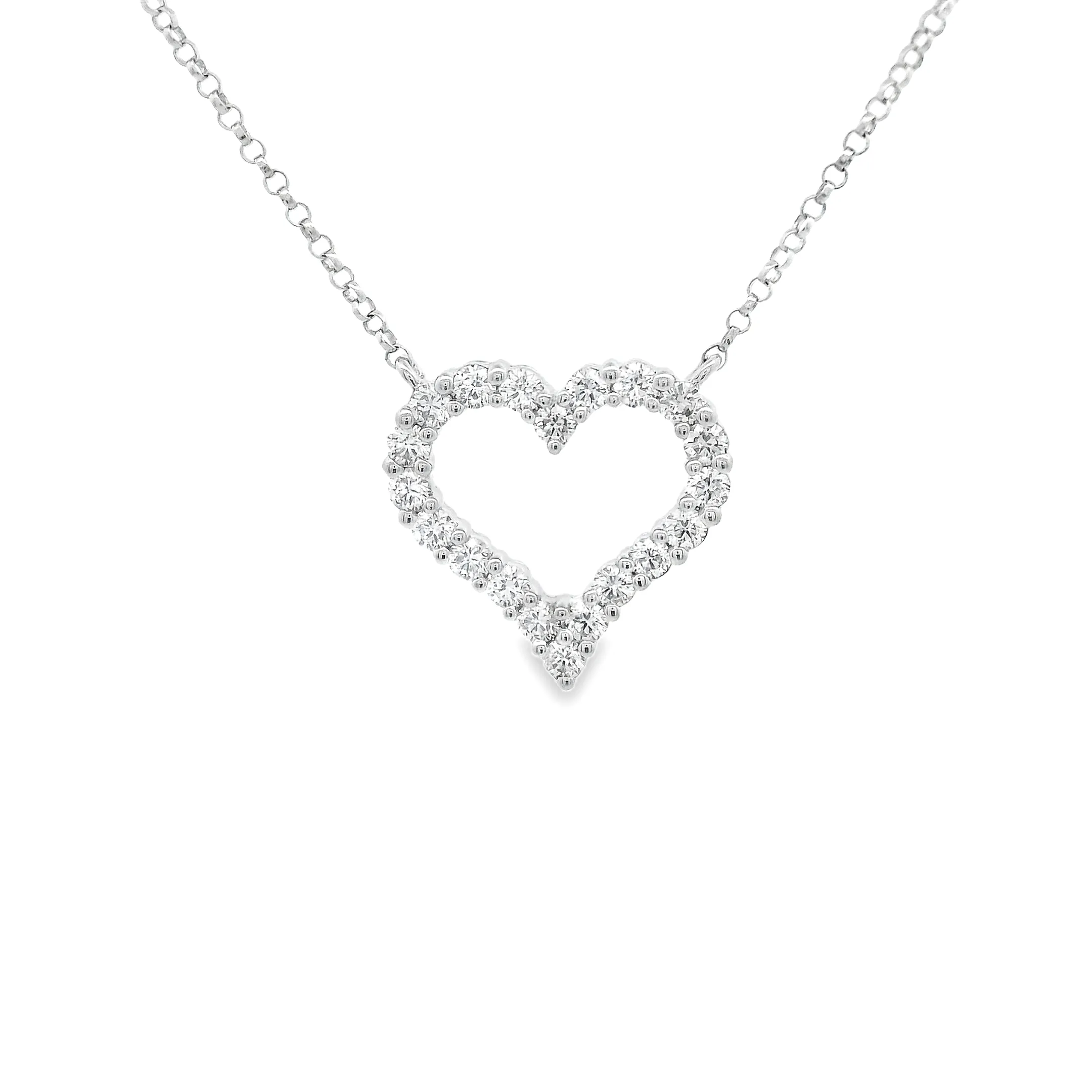 .52ct 18k White Gold Diamond Heart Necklace