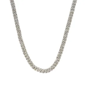 5.3mm Miami Cuban Link Iced out 10k White Gold Unisex 22" Necklace Chain - SNK21495