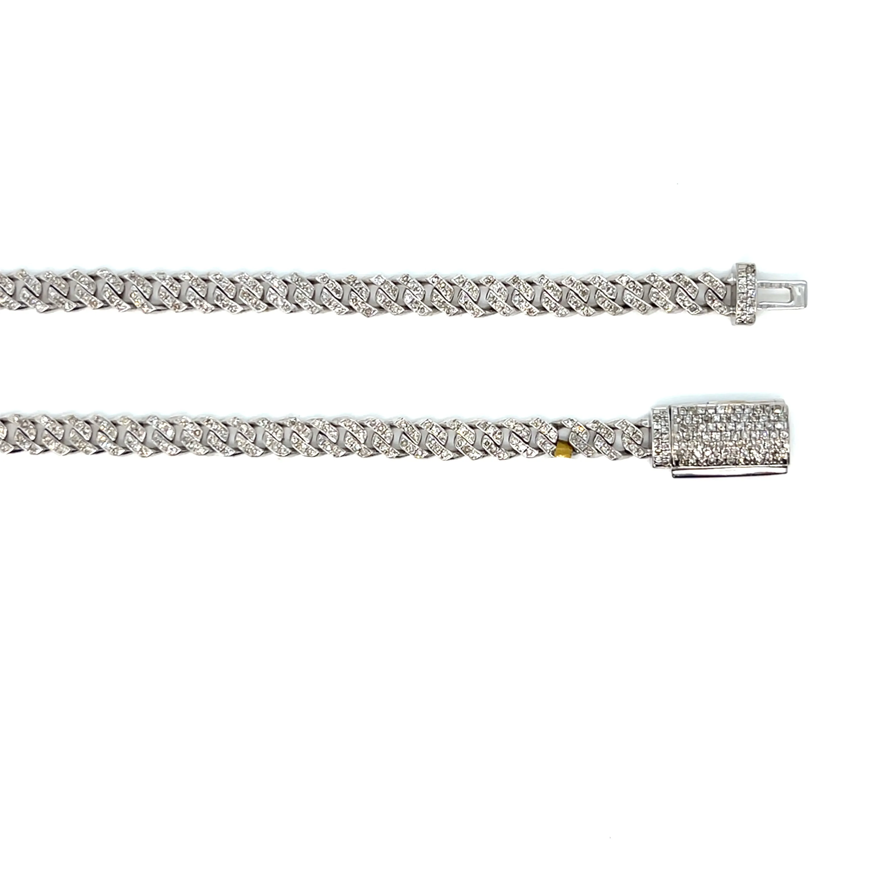 5.3mm Miami Cuban Link Iced out 10k White Gold Unisex 22" Necklace Chain - SNK21495