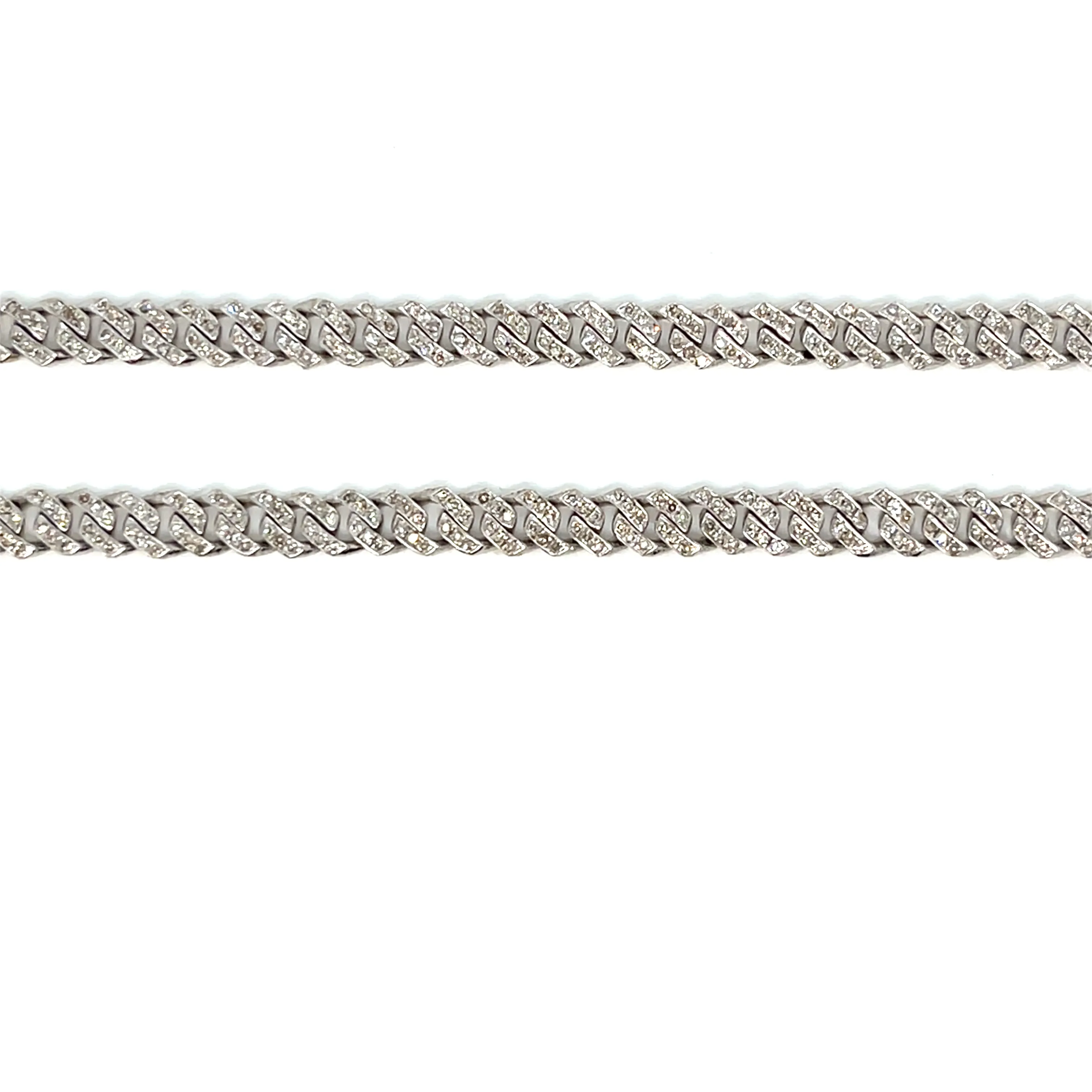 5.3mm Miami Cuban Link Iced out 10k White Gold Unisex 22" Necklace Chain - SNK21495