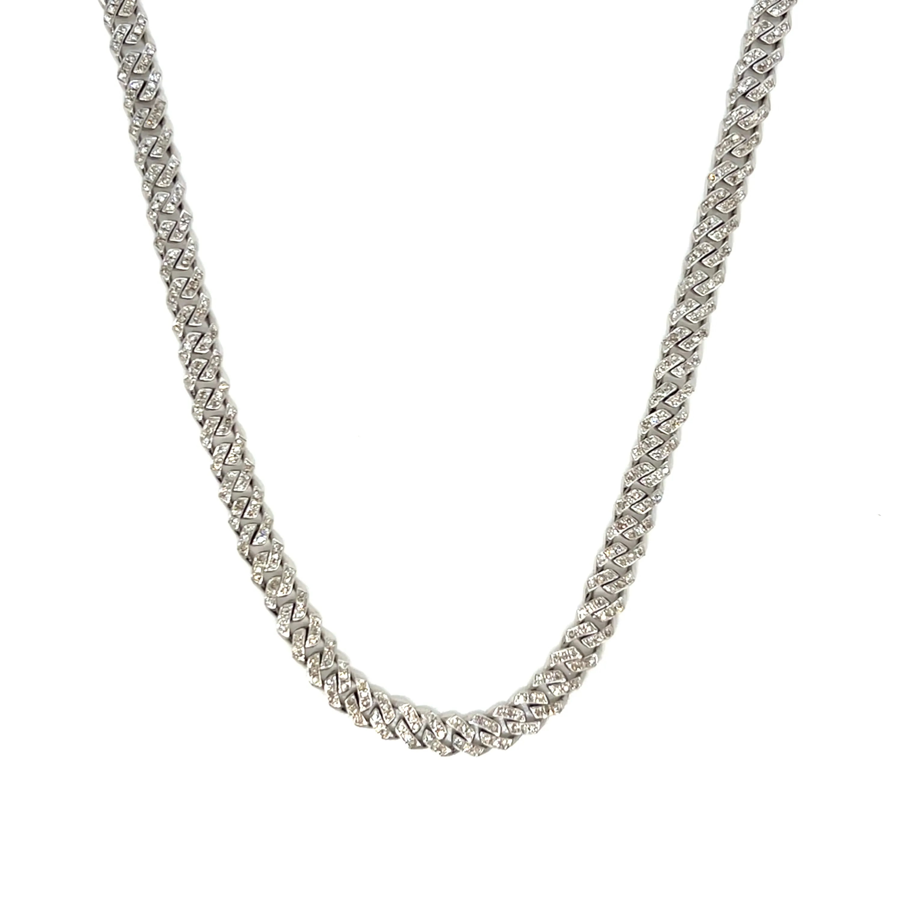 5.3mm Miami Cuban Link Iced out 10k White Gold Unisex 22" Necklace Chain - SNK21495
