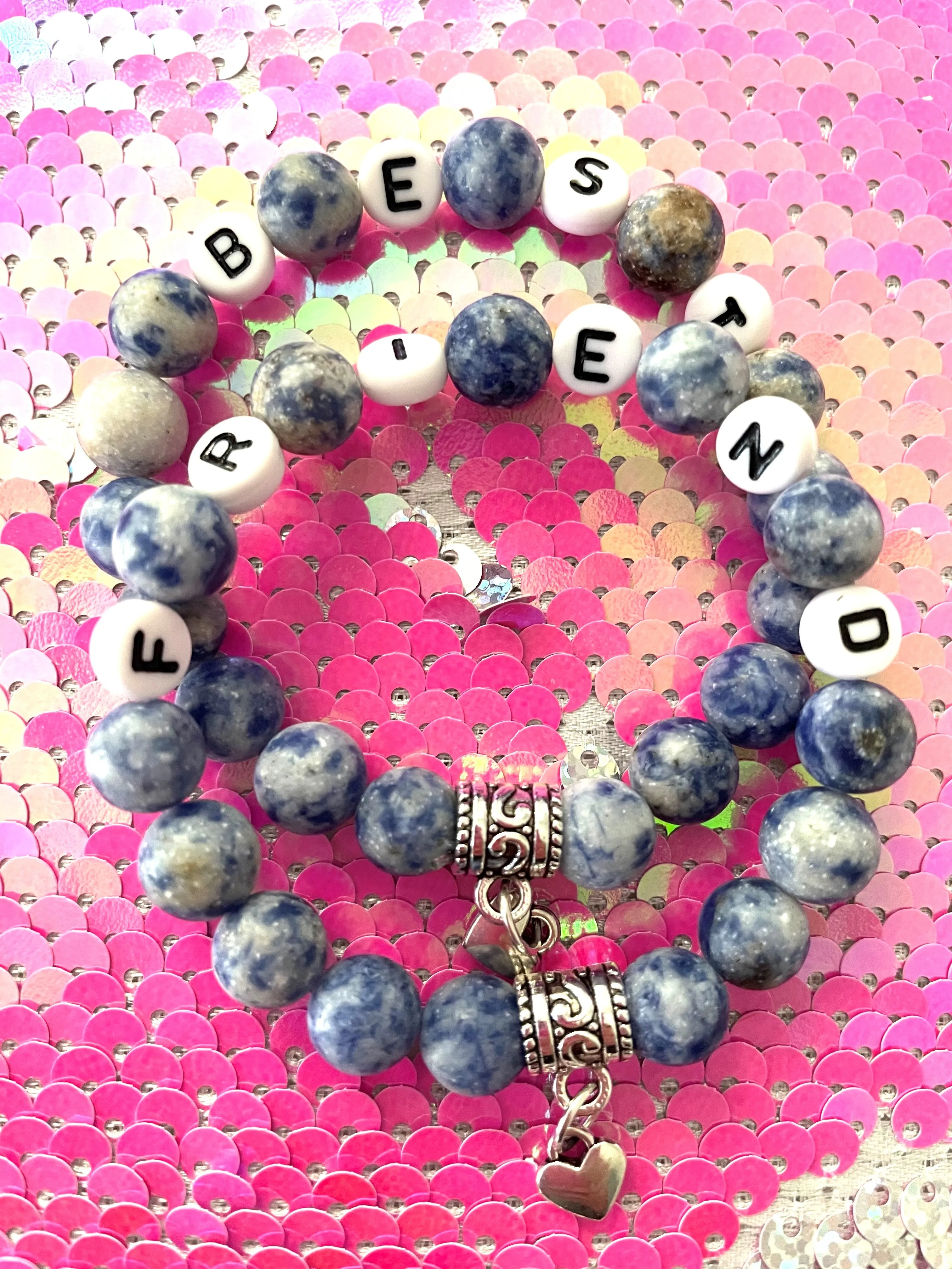 6.5" Como to Capri Kids Matte Sodalite "Best Friend" Bracelet Duo