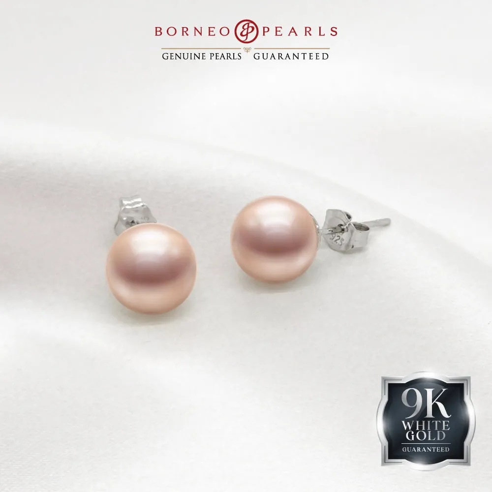 7-8mm Round Pearl Studs [9K/925]