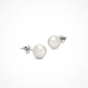 7-8mm Round Pearl Studs [9K/925]