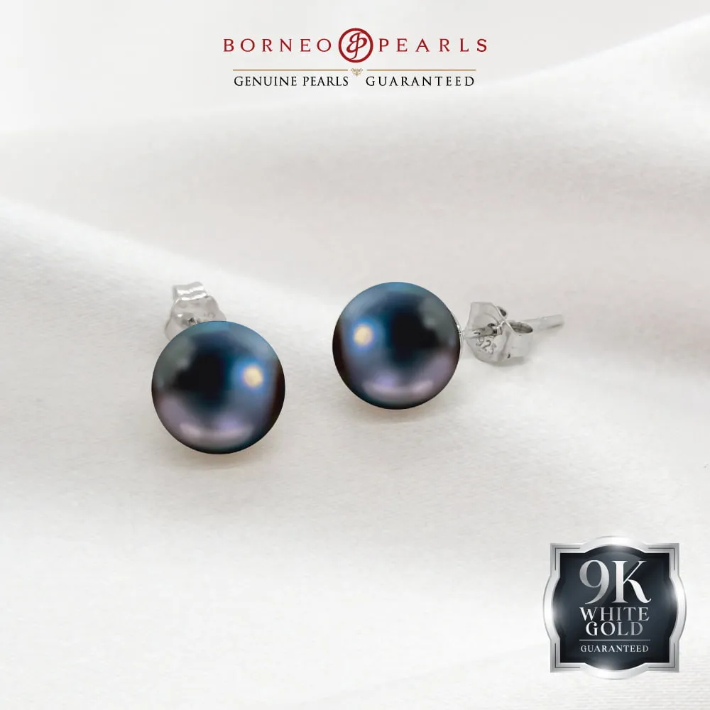 7-8mm Round Pearl Studs [9K/925]