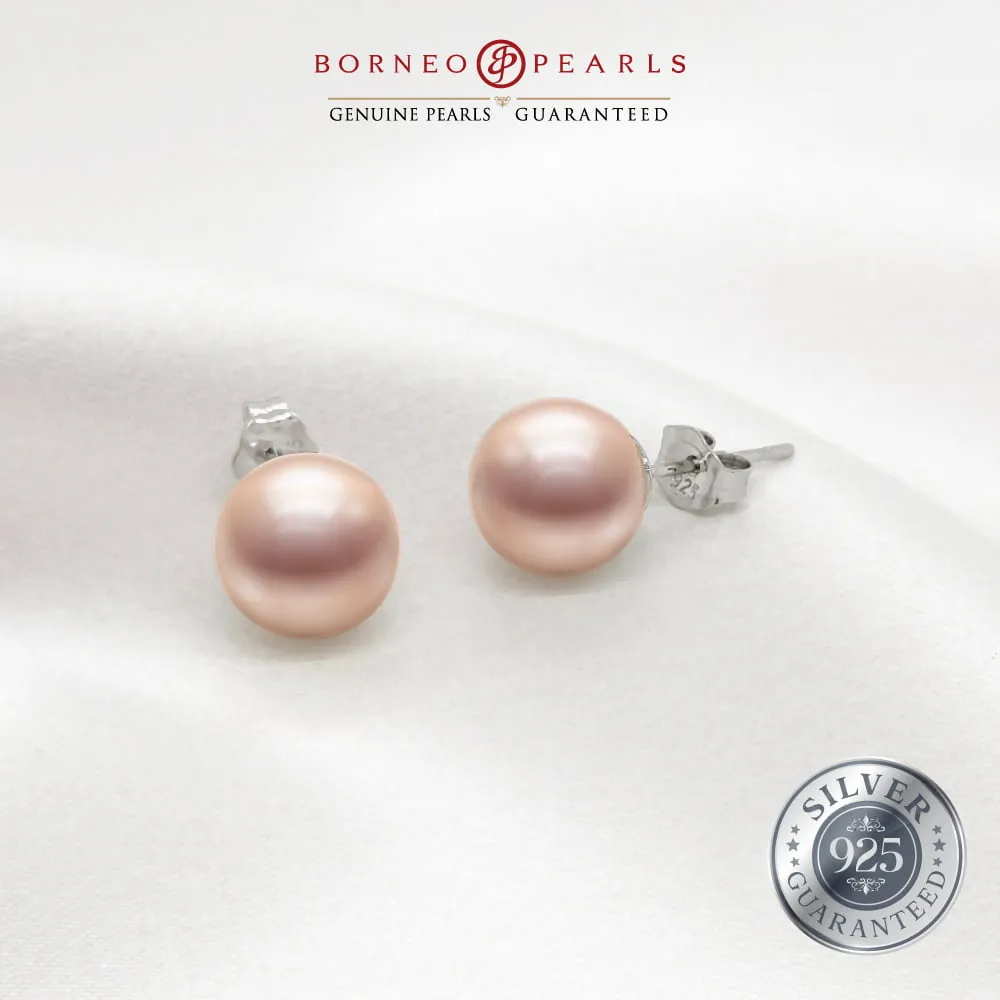 7-8mm Round Pearl Studs [9K/925]