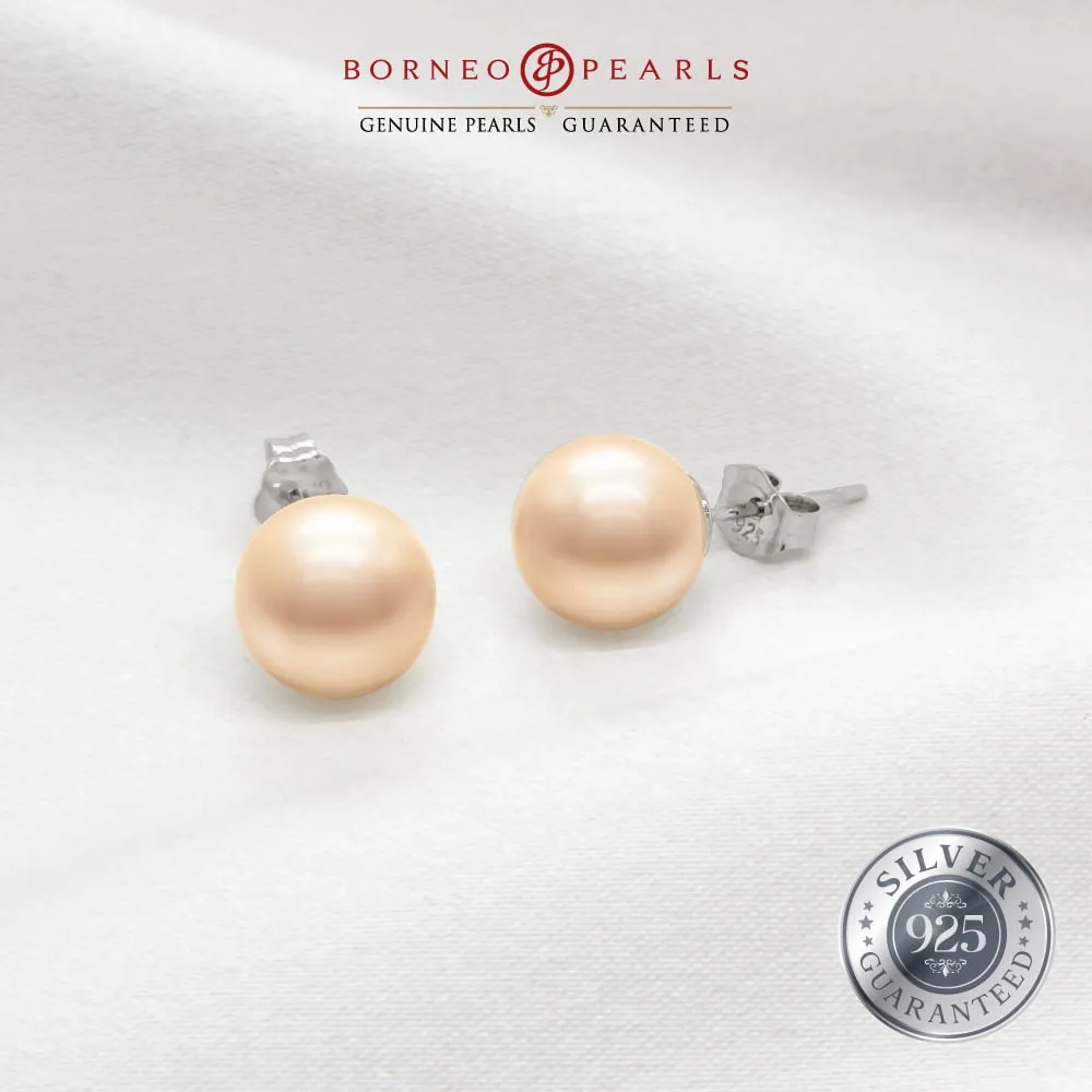7-8mm Round Pearl Studs [9K/925]