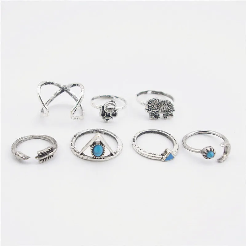 7PCS\SET Bohemian Rings