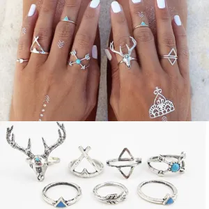 7PCS\SET Bohemian Rings