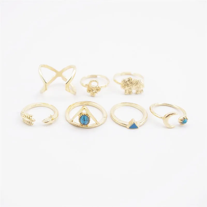 7PCS\SET Bohemian Rings