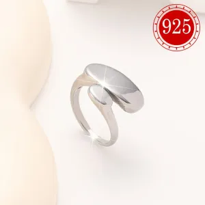 925 Silver Geometric Irregular Glossy Rings