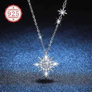 925 Silver Hypoallergenic Sunflower Necklace with Six Pointed Star