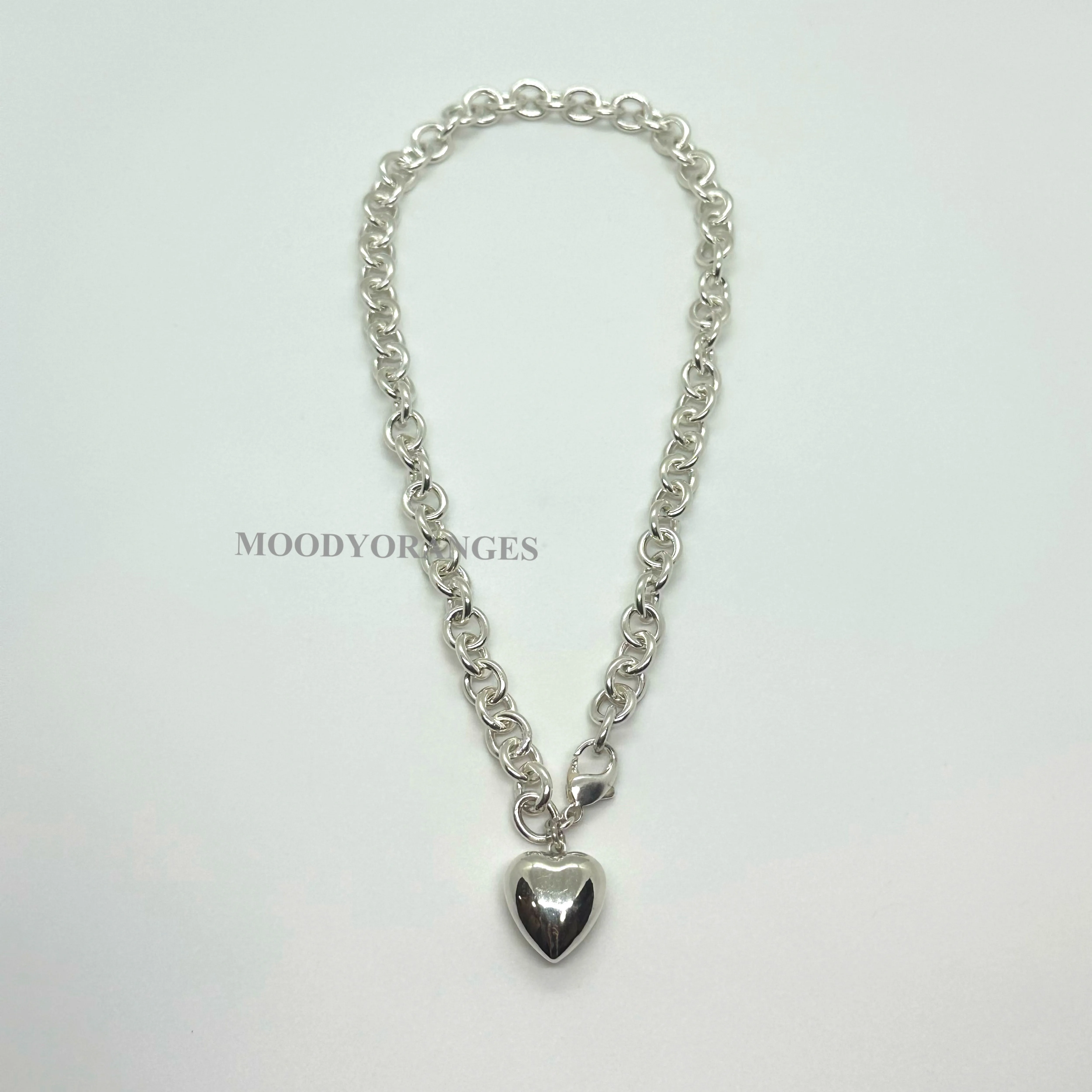 925 Silver - Silver Ball/Heart Necklace
