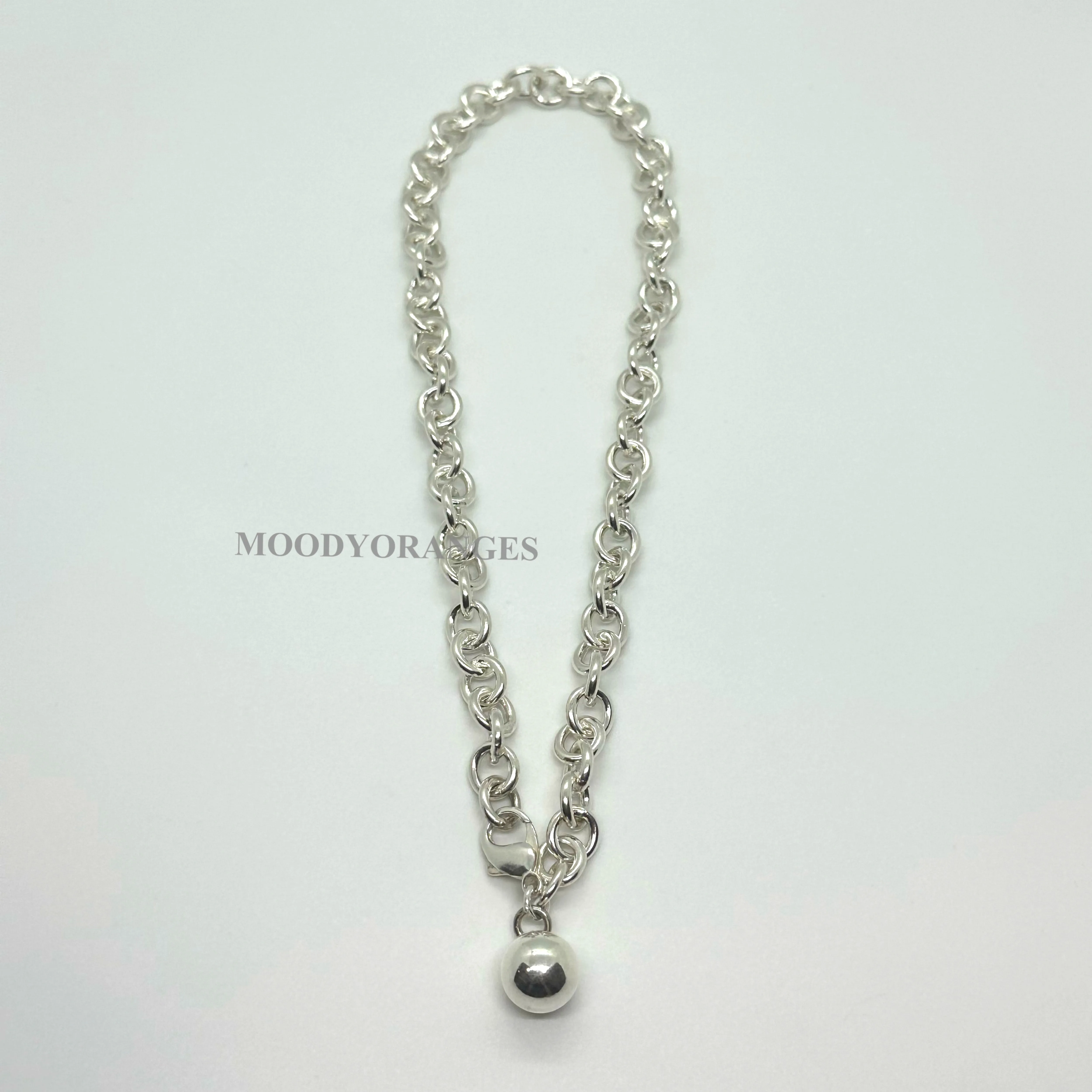 925 Silver - Silver Ball/Heart Necklace
