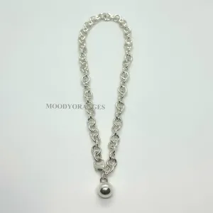 925 Silver - Silver Ball/Heart Necklace