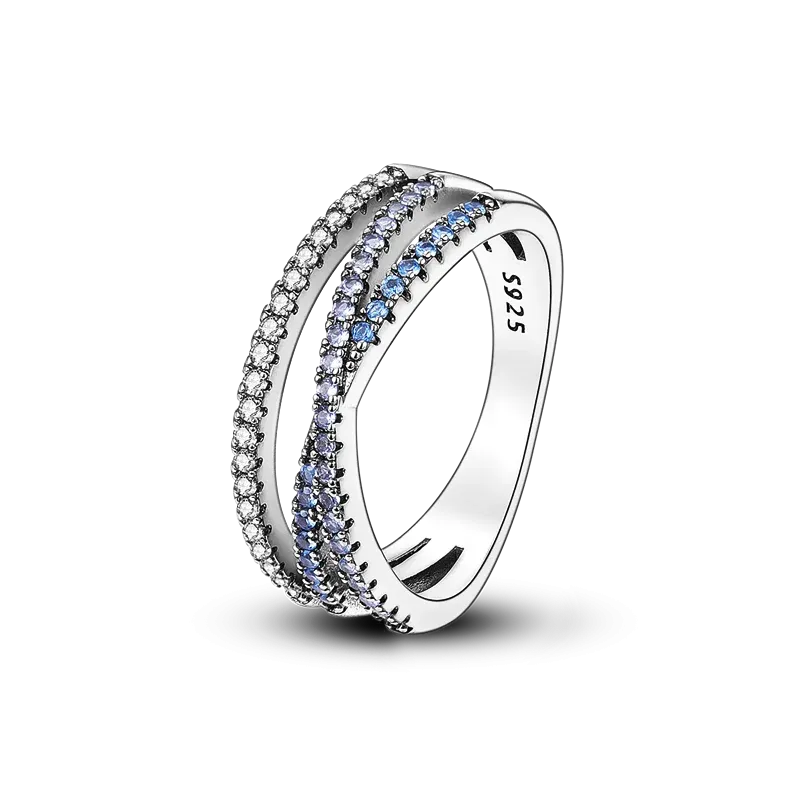 925 Sterling Silver Geometric Butterfly Cocktail Women Ring