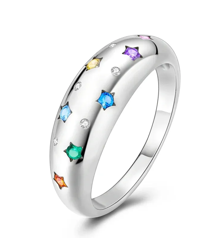 925 Sterling Silver Geometric Butterfly Cocktail Women Ring