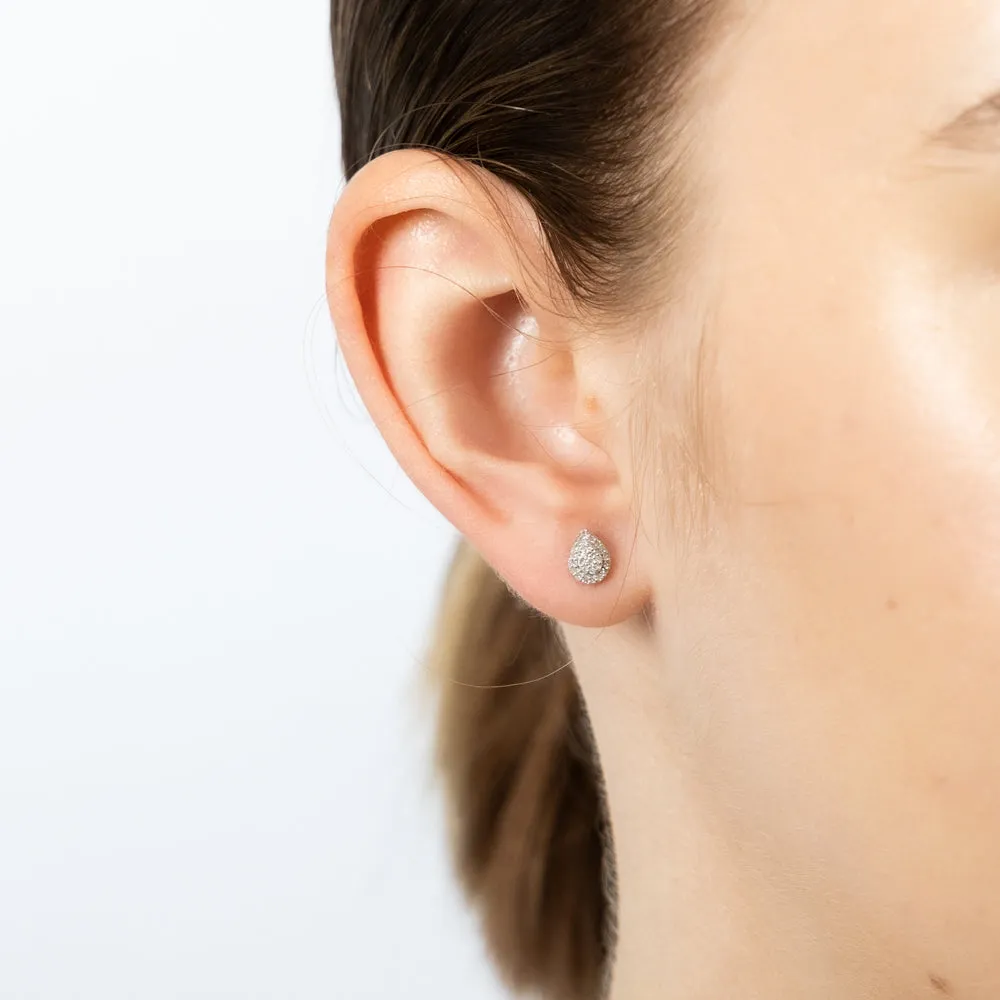 9ct Yellow Gold Diamond Stud Earrings
