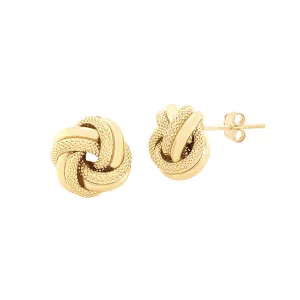 9ct Yellow Gold Love Knot Stud Earrings