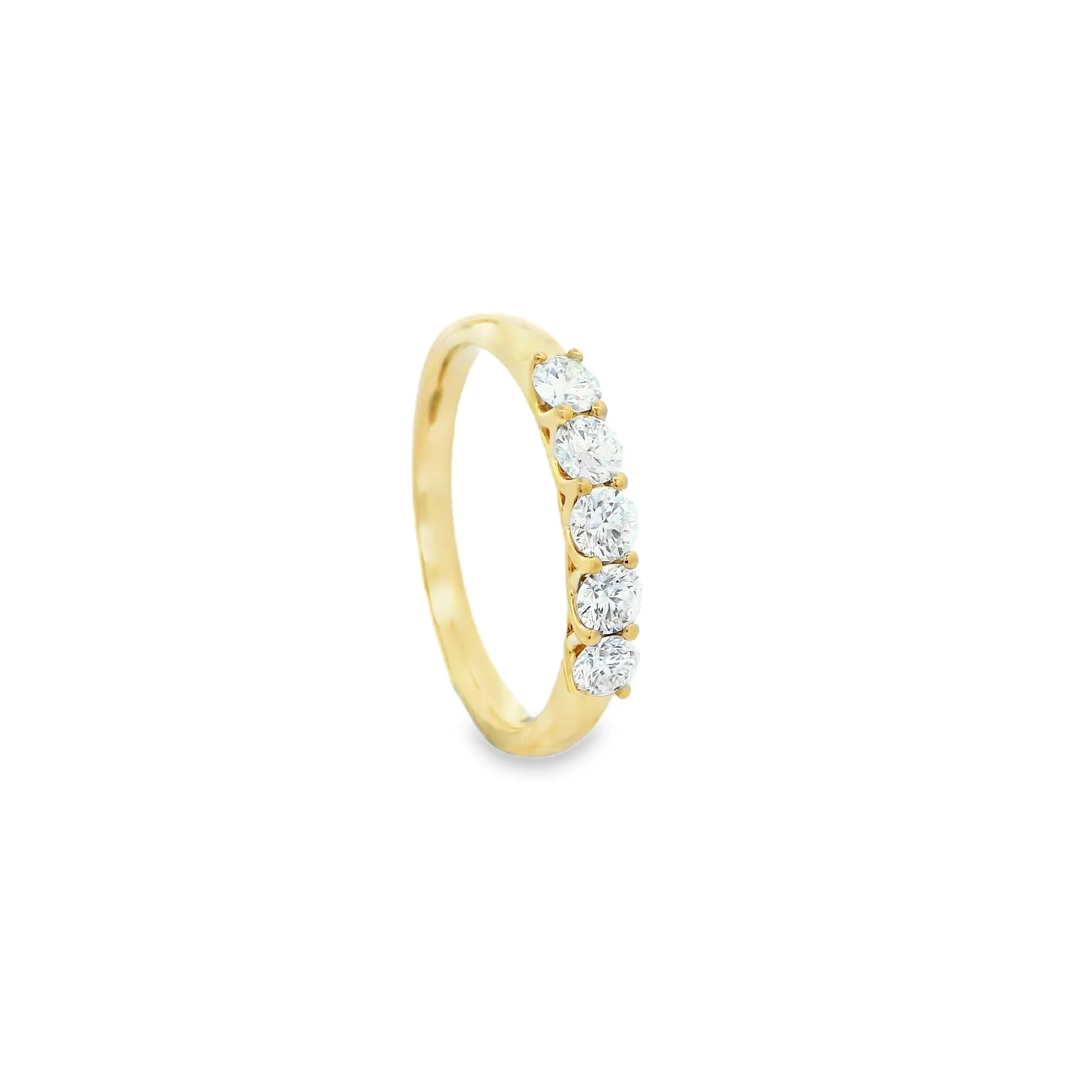 9ct Yellow Gold Round Lab Grown Diamond Claw Set Eternity Wedding Band TDW= 0.50ct