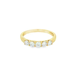 9ct Yellow Gold Round Lab Grown Diamond Claw Set Eternity Wedding Band TDW= 0.50ct