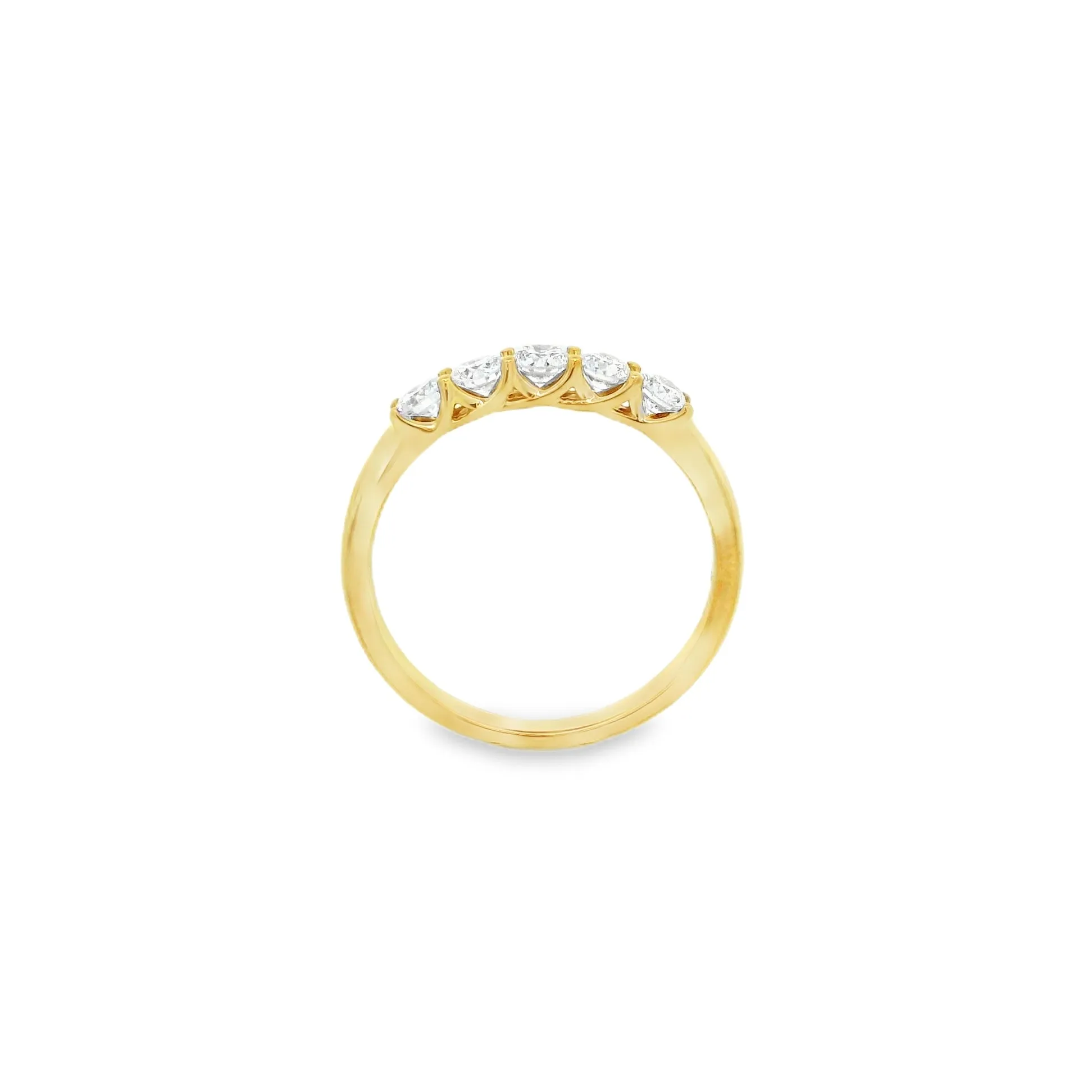 9ct Yellow Gold Round Lab Grown Diamond Claw Set Eternity Wedding Band TDW= 0.50ct