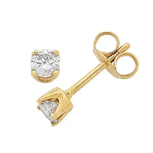 9ct Y/G Diamond Stud Earrings