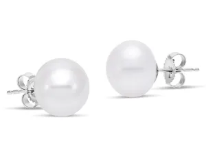 9mm Freshwater Button Pearl Stud Earrings