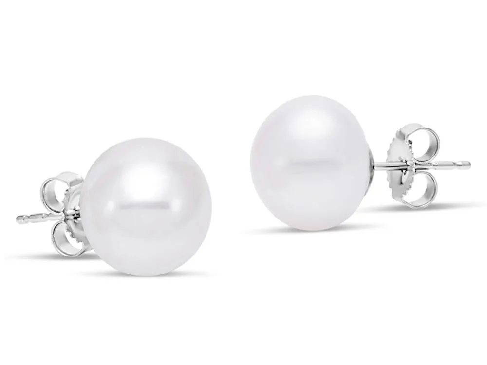 9mm Freshwater Button Pearl Stud Earrings