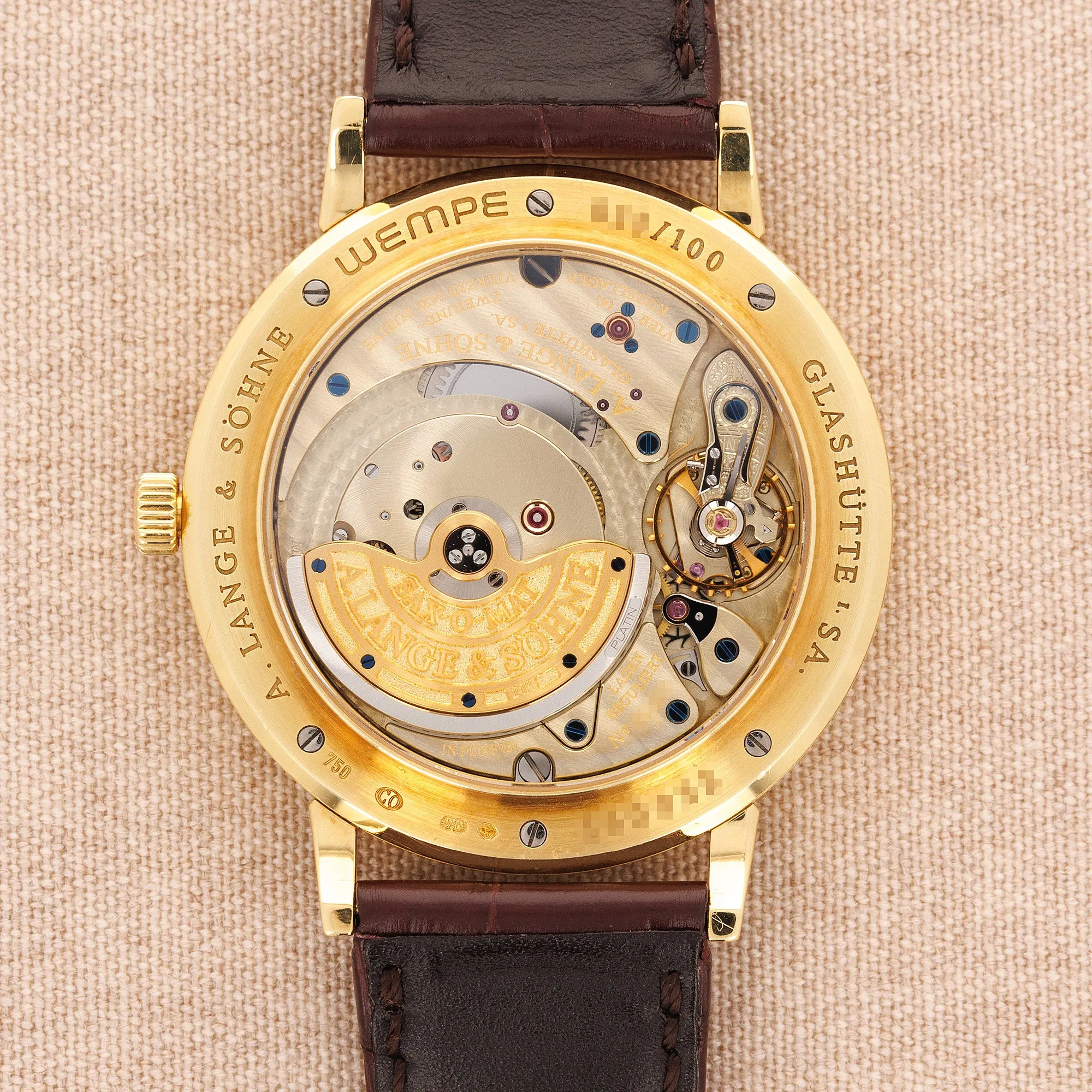 A. Lange and Sohne Yellow Gold Grosse Langematik Gangreserve Ref. 304.048, Limited Wempe Anniversary Edition of 100