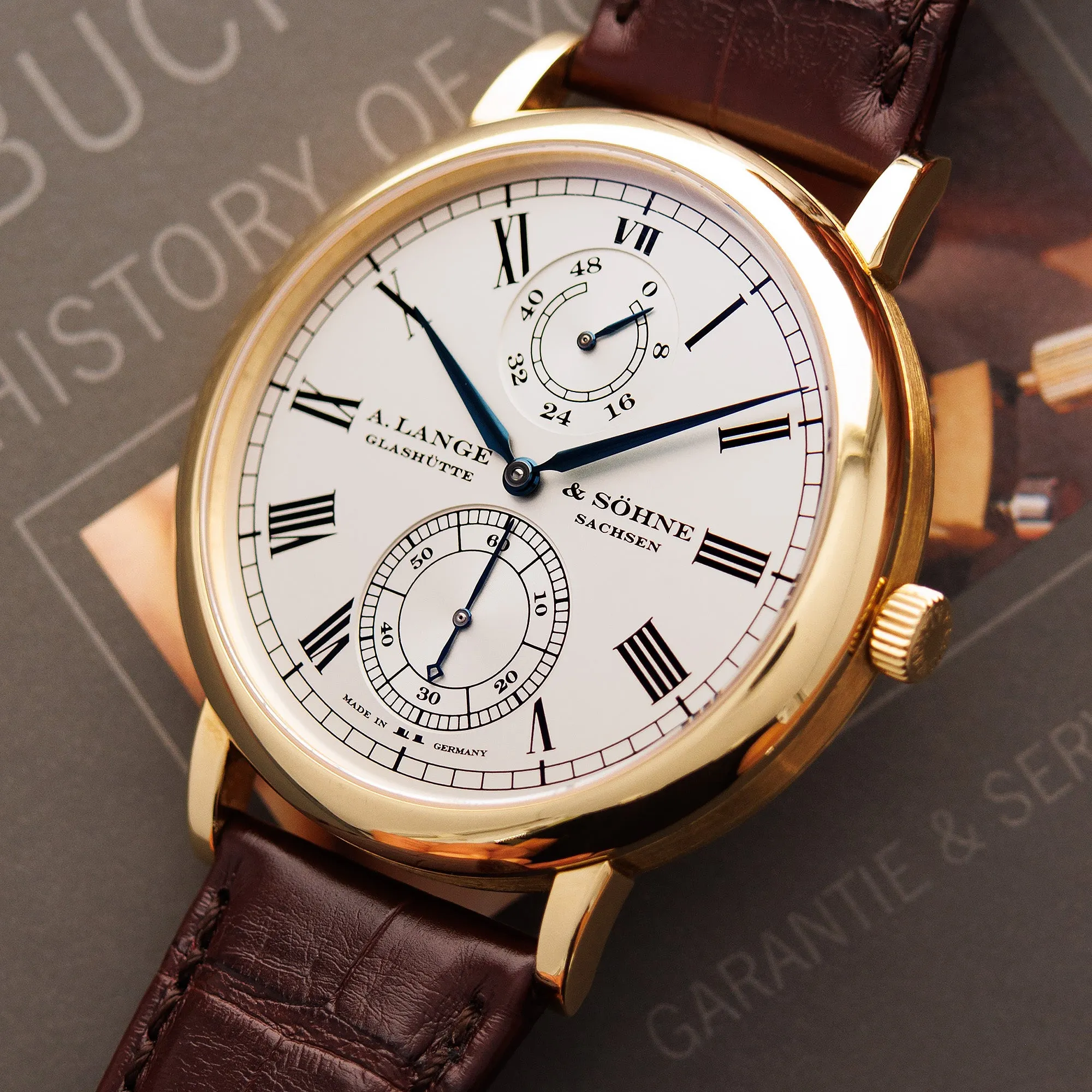A. Lange and Sohne Yellow Gold Grosse Langematik Gangreserve Ref. 304.048, Limited Wempe Anniversary Edition of 100