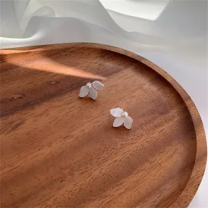 Acrylic & Pearl Petal Stud Earring