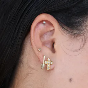 Adeline Pearl &CZ Crystal Stud