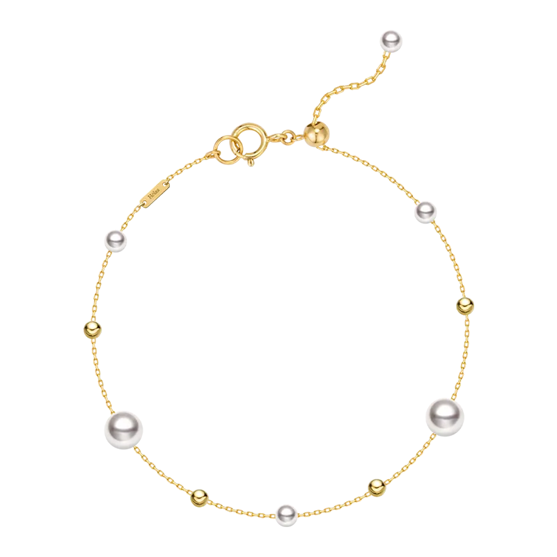 Akoya Pearl 18K Gold Baby's Breath Bracelet